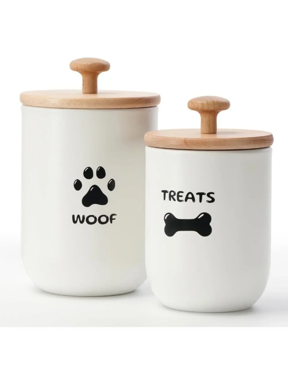 Airtight Dog Treat Container Set of 2 | Pet Treat Canister for Kitchen Counter